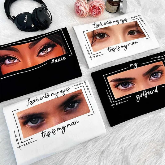Unique Custom Eyes T-shirt/Crewneck/Hoodie Photo Print Perfect Couple Gift