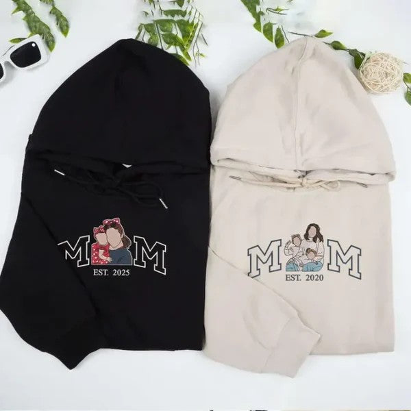 Custom Parent-Child Embroidered Hoodies