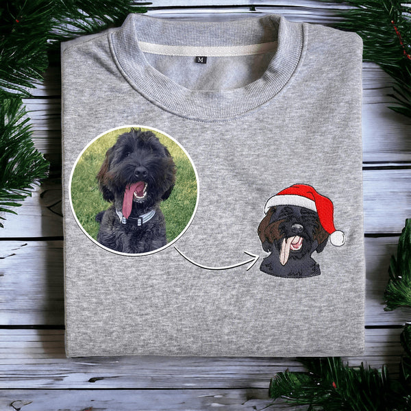 Custom Embroidered Sweatshirt Christmas Pet
