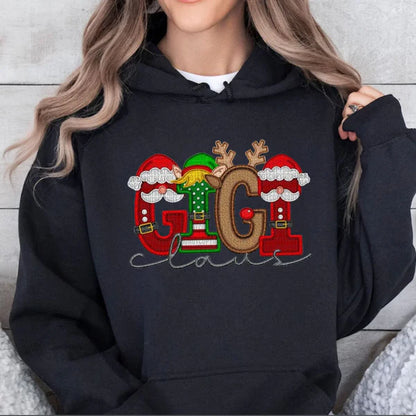 Personalized Embroidery Christmas Style MAMA Claus Sweatshirt