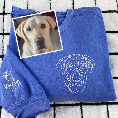 Pet-Inspired Embroidered Dog Design Crewneck Sweatshirt