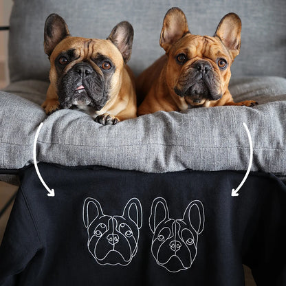 Pet-Inspired Embroidered Dog Design Crewneck Sweatshirt