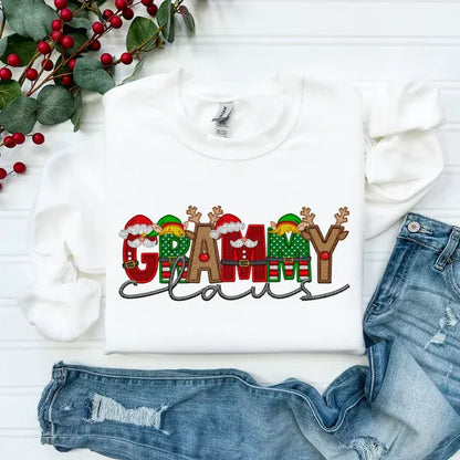 Christmas MAMA/DAD/NANA Claus Print Sweatshirt