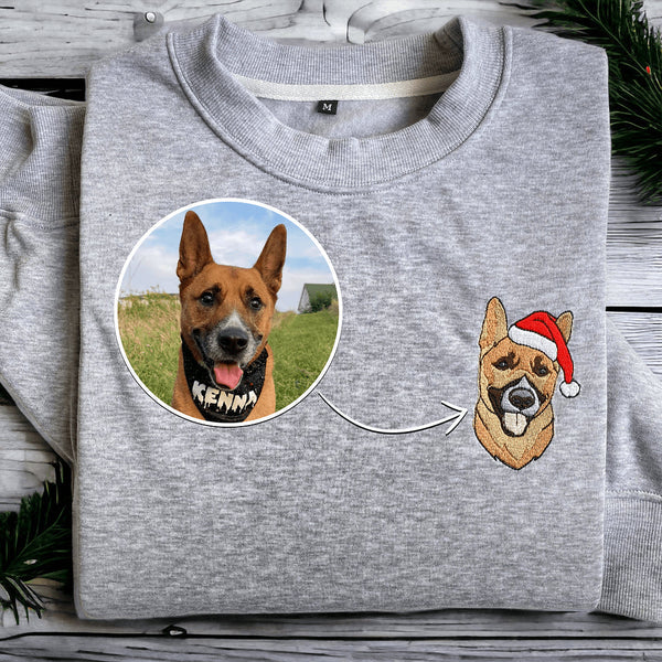 Custom Embroidered Sweatshirt Christmas Pet