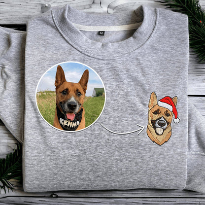 Custom Embroidered Sweatshirt Christmas Pet