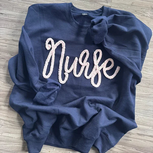 Custom Chenille Yarn Embroidered Sweatshirt/Hoddie