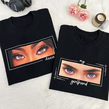 Unique Custom Eyes T-shirt/Crewneck/Hoodie Photo Print Perfect Couple Gift