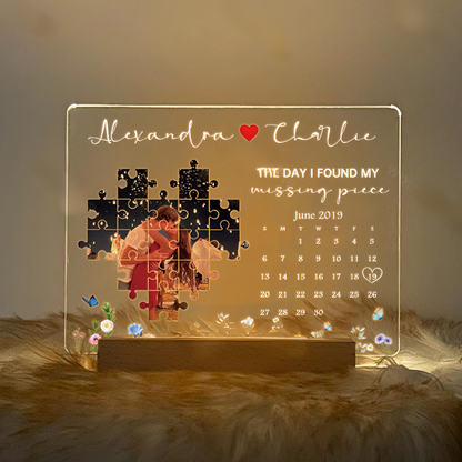 Light Frame Personalized Gift For Couples With Custom Photo And Words