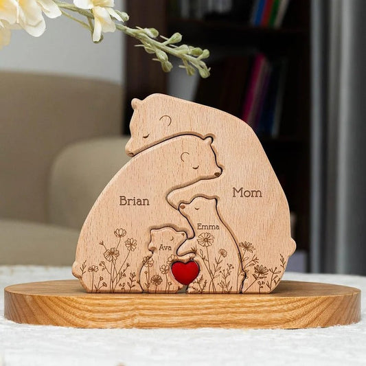Wooden bears family puzzle
