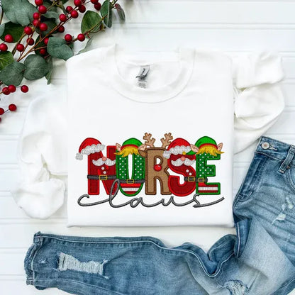 Christmas MAMA/DAD/NANA Claus Print Sweatshirt