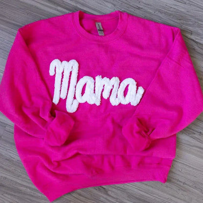 Custom Chenille Embroidered Sweatshirt With Option To Add Name On Sleeves