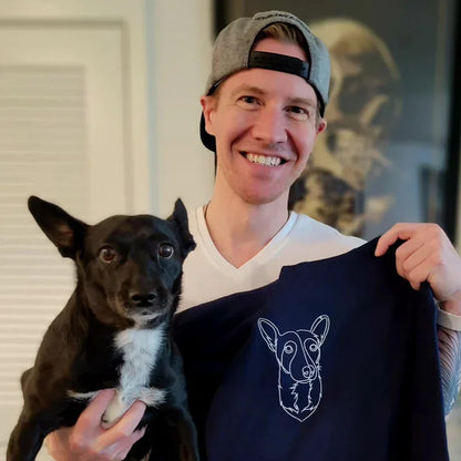 Pet-Inspired Embroidered Dog Design Crewneck Sweatshirt