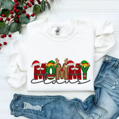 Christmas MAMA/DAD/NANA Claus Print Sweatshirt