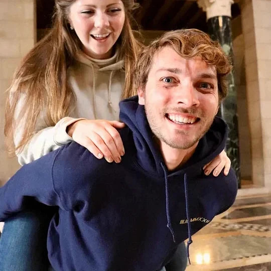 Custom Roman Numeral Embroidered Matching Sweatshirt, Personalized Couples Gifts