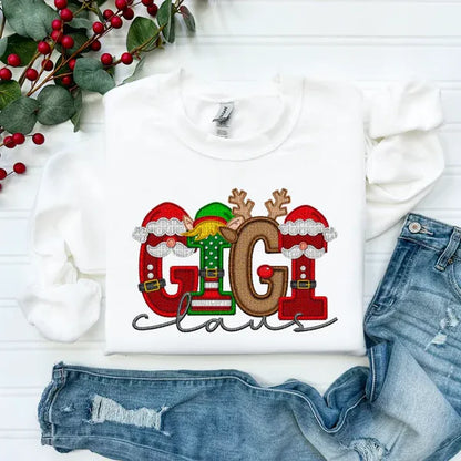 Christmas MAMA/DAD/NANA Claus Print Sweatshirt