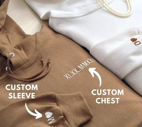 Custom Roman Numeral Embroidered Matching Sweatshirt, Personalized Couples Gifts