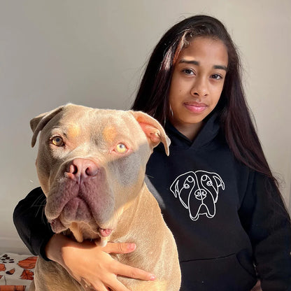 Pet-Inspired Embroidered Dog Design Crewneck Sweatshirt