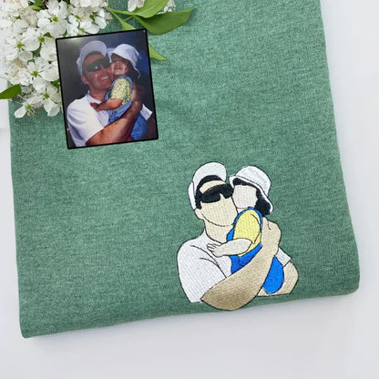 Custom Embroidered Photo Portrait Sweatshirt For papà,papá,pai