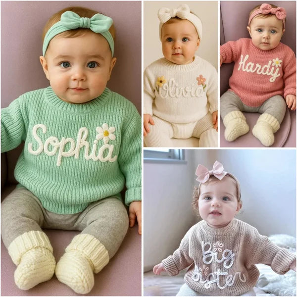 Custom Hand Embroidered Sweaters for Toddlers – Perfect Christmas Gift!