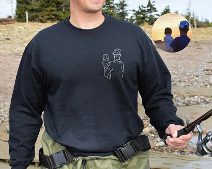 Custom Photo Shirt for Dad, Father's Day Tshirt, Personalized Dad Embroidery Shirt