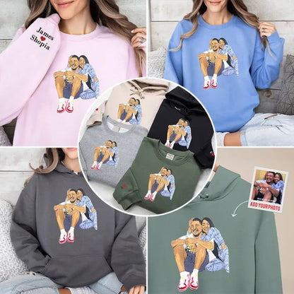 Custom Couple's Colorful Embroidered Hoodies - Valentine's Day Gift