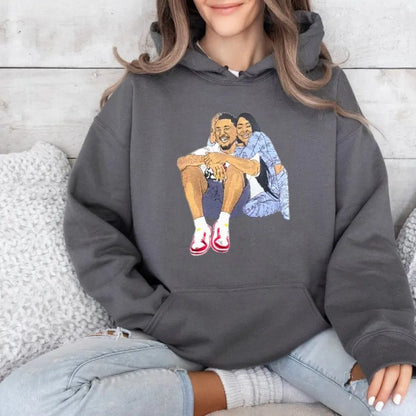 Custom Couple's Colorful Embroidered Hoodies - Valentine's Day Gift