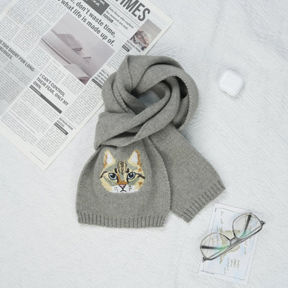 Customized Pet Embroidery Pattern Winter Scarf