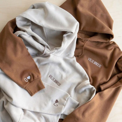 Custom Embroidered Couple Roman Numeral Sweatshirt/Hoodie For Important Dates Perfect Couple Gift Unique Couple Gift
