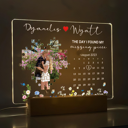 Light Frame Personalized Gift For Couples With Custom Photo And Words