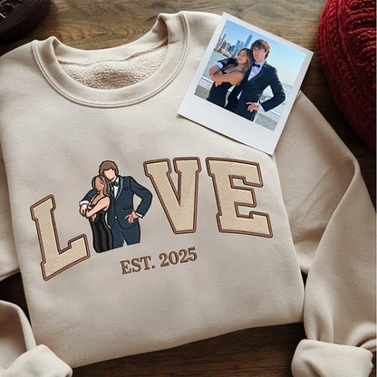 Custom Embroidered Couple Love Moments Crewneck/Hoodie