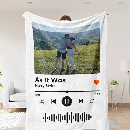 Custom Music Blanket Photo Starlight Blanket White version